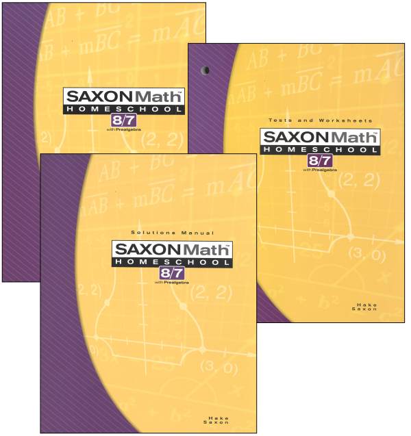 Saxon Math 8/7 3ED Homeschool KIT