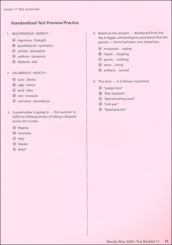 Wordly Wise 3000® 3rd Edition Book 11 Set (Grade 11)