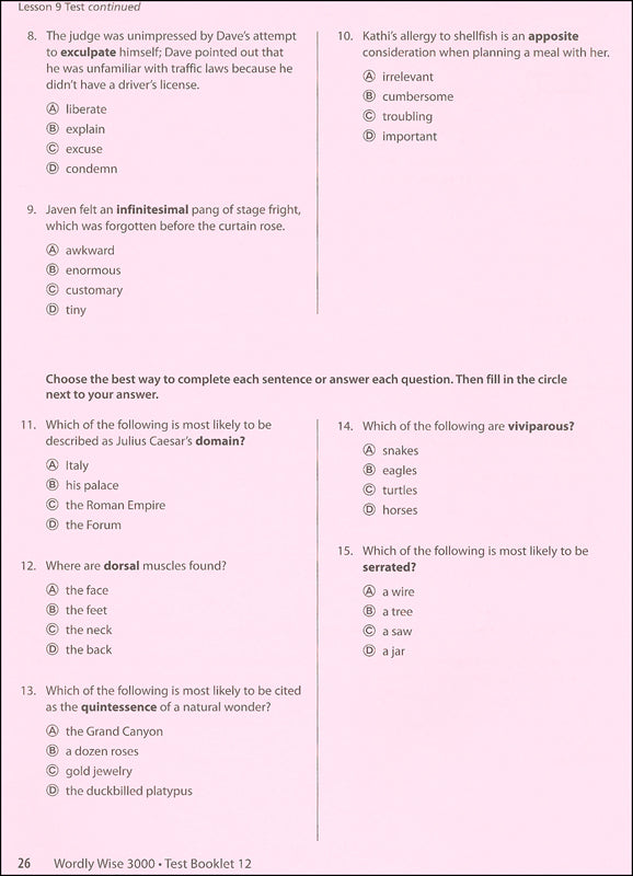 Wordly Wise 3000® 3rd Edition Book 12 Set (Grade 12)