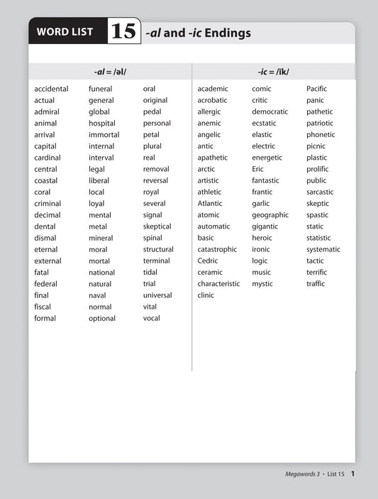 Megawords 3 Student Book 2nd Edition (Grades 4-12)