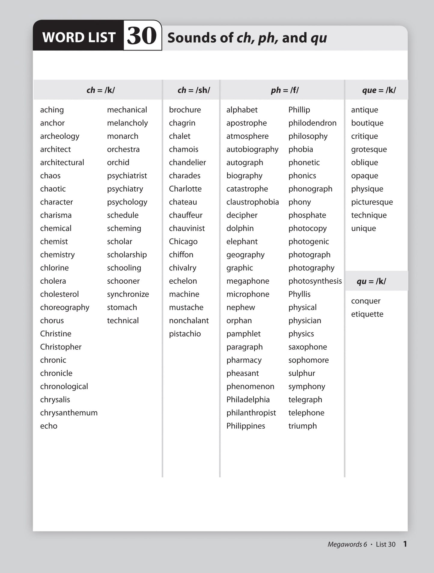 Megawords 6 Student Book 2nd Edition (Grades 4-12)