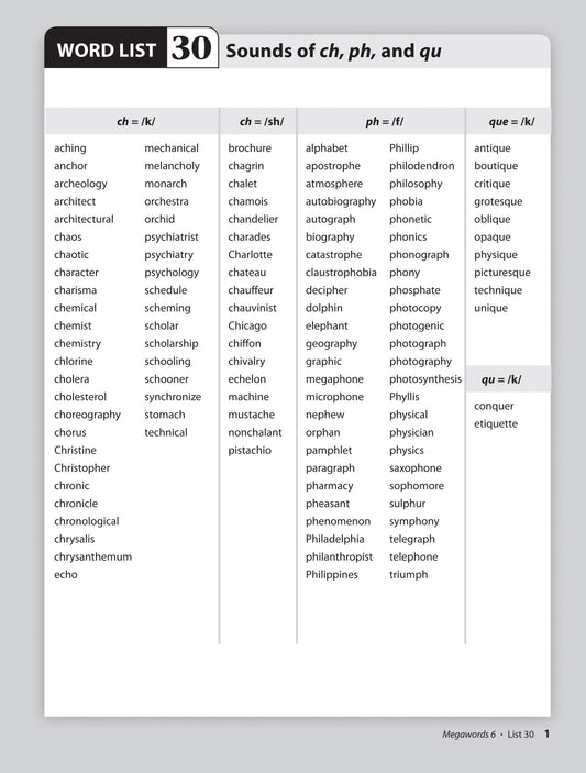 Megawords 6 Student Book 2nd Edition (Grades 4-12)