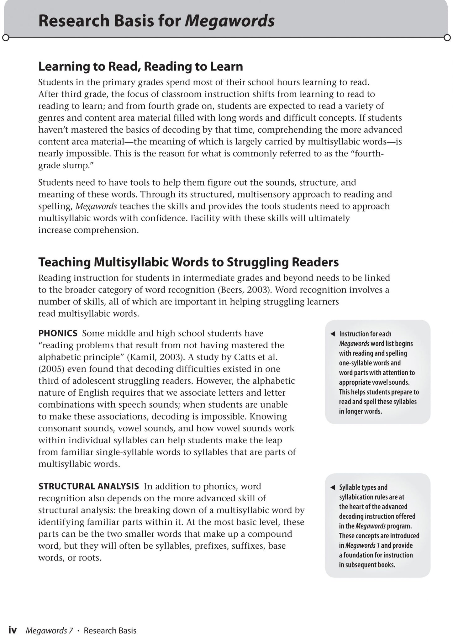 Megawords 7 Teacher's Guide 2nd Edition (Grades 4-12)