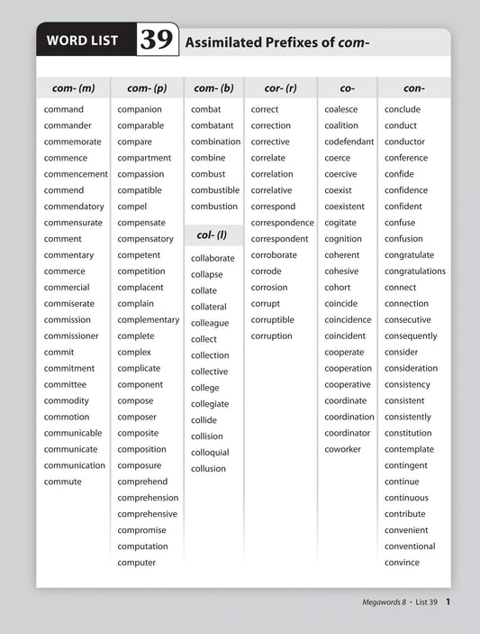 Megawords 8 Student Book 2nd Edition (Grades 4-12)