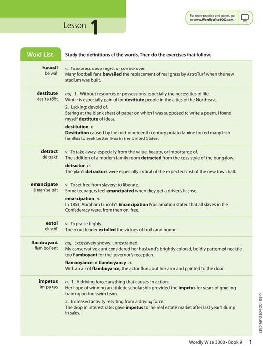 Wordly Wise 3000® 3rd Edition Student Book 9 (Grade 9)