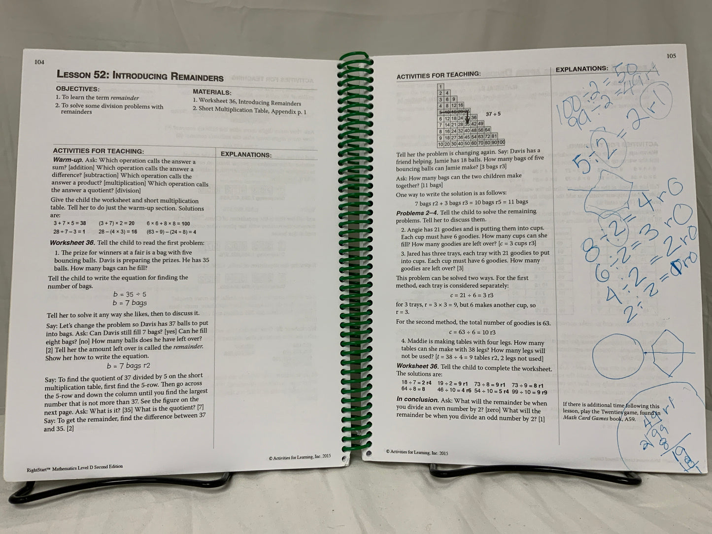 RightStart Mathematics Level D Lessons (2nd Ed.)