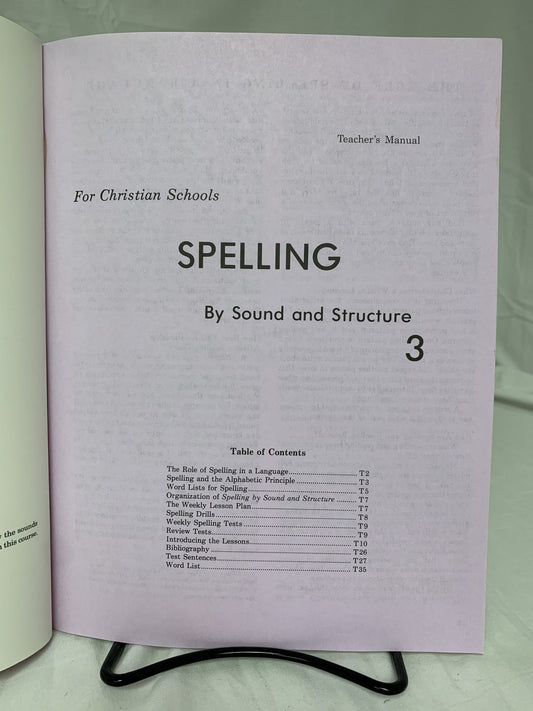 Spelling by Sound and Structure 3 Teacher's Manual
