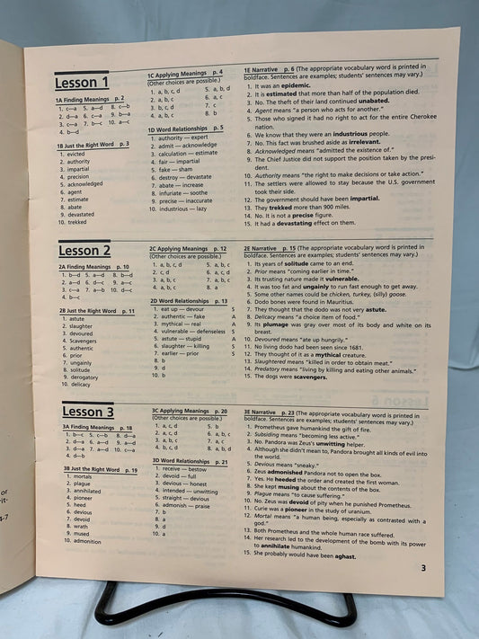 Wordly Wise 3000 Book 4 Teacher's Key