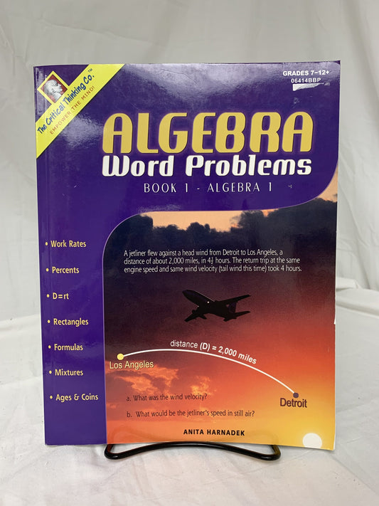 Algebra Word Problems: Book 1 - Algebra 1