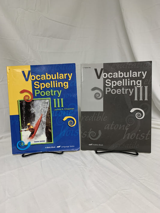 Abeka Vocabulary, Spelling, Poetry III (4th Ed.) Set of 2