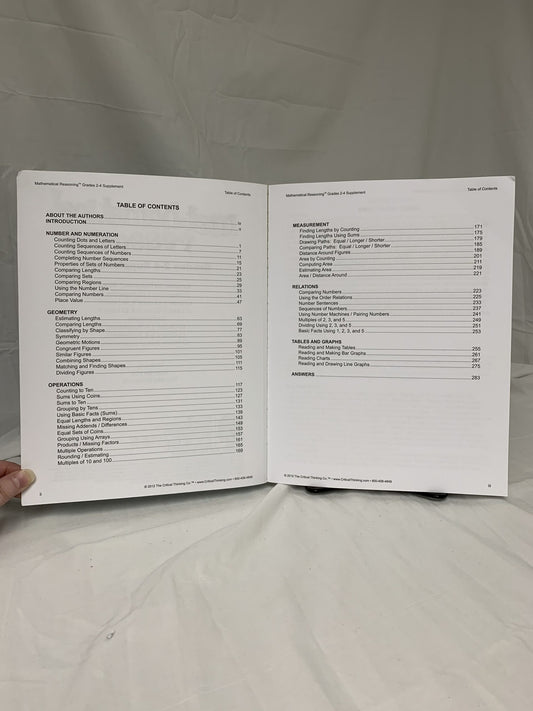 Mathematical Reasoning Grades 2-4 Supplement