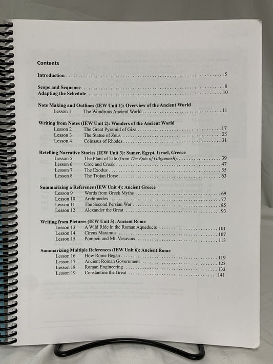 Ancient History-Based Writing Lessons (5th Ed.) Teacher's Manual