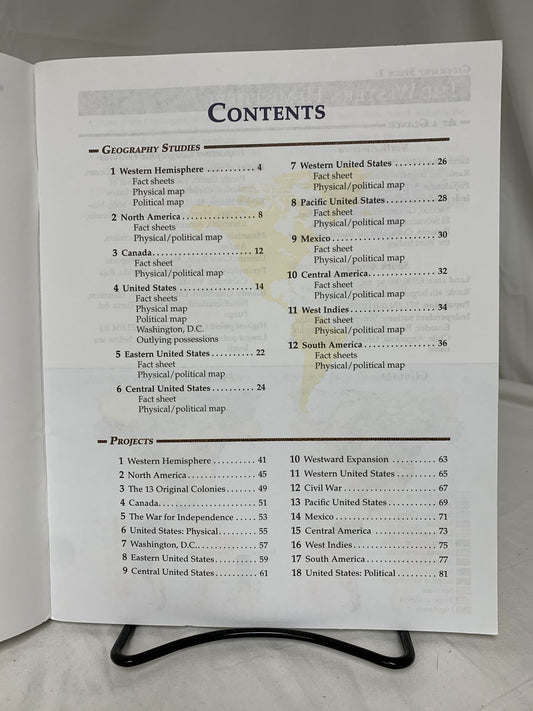 Abeka Western Hemisphere Geography Studies & Projects Teacher Key