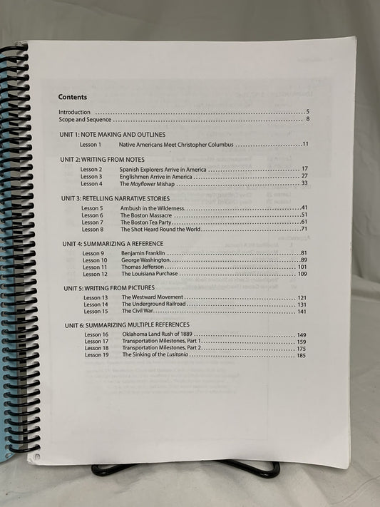 U.S. History-Based Writing Lessons (2nd Ed.) Teacher's Manual