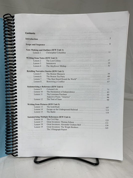 U.S. History-Based Writing Lessons (1st Ed.) Teacher's Manual