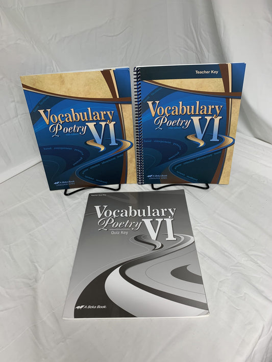Abeka Vocabulary, Poetry VI (5th Ed.) Set of 3