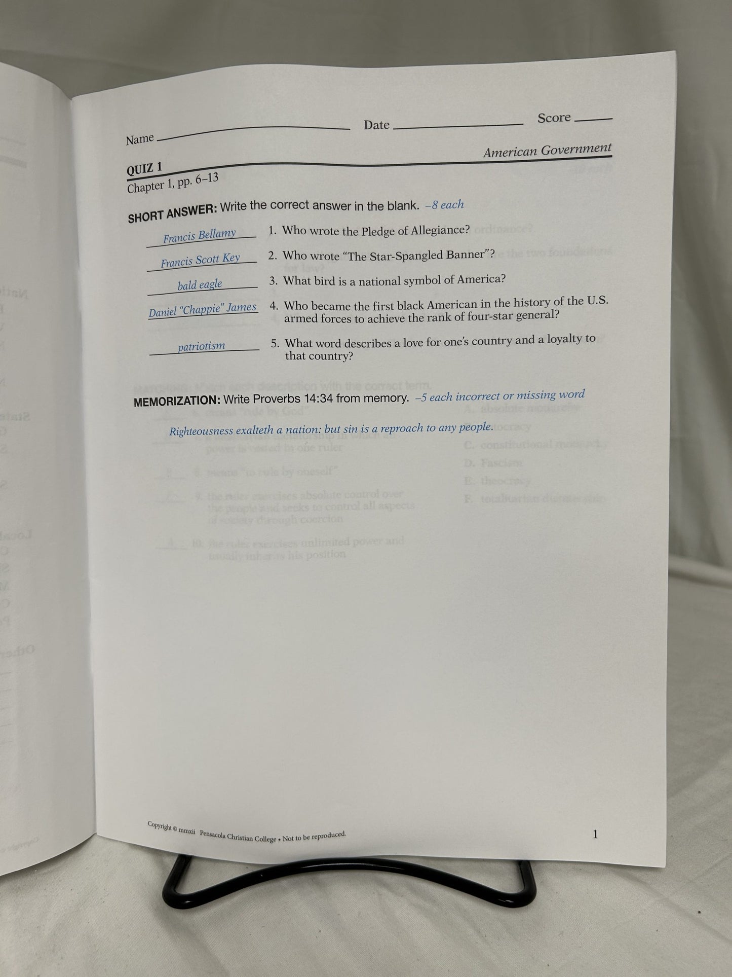 Abeka American Government (3rd Ed.) Set of 4