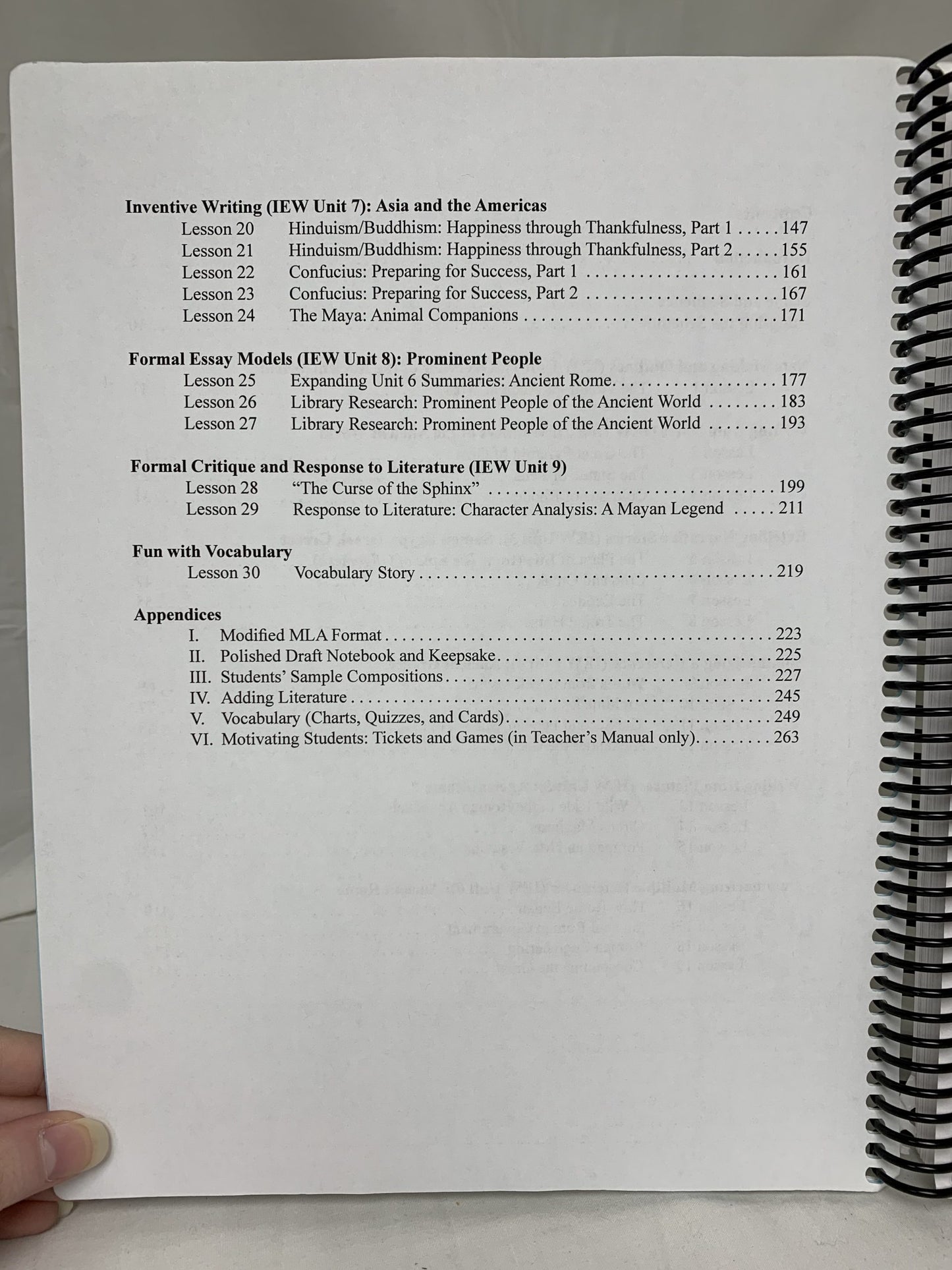Ancient History-Based Writing Lessons (5th Ed.) Teacher's Manual