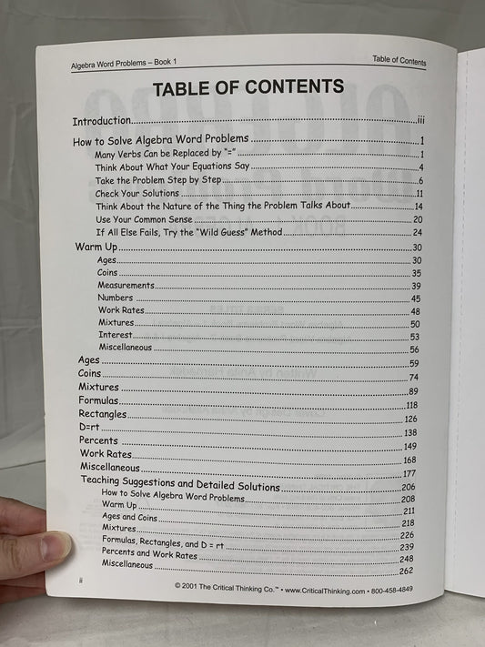 Algebra Word Problems: Book 1 - Algebra 1