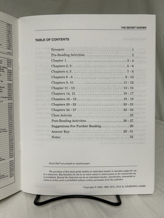 The Secret Garden Novel-Ties Study Guide