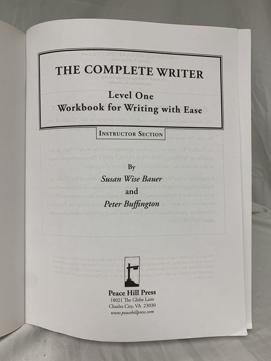 Writing with Ease Level 1 Workbook
