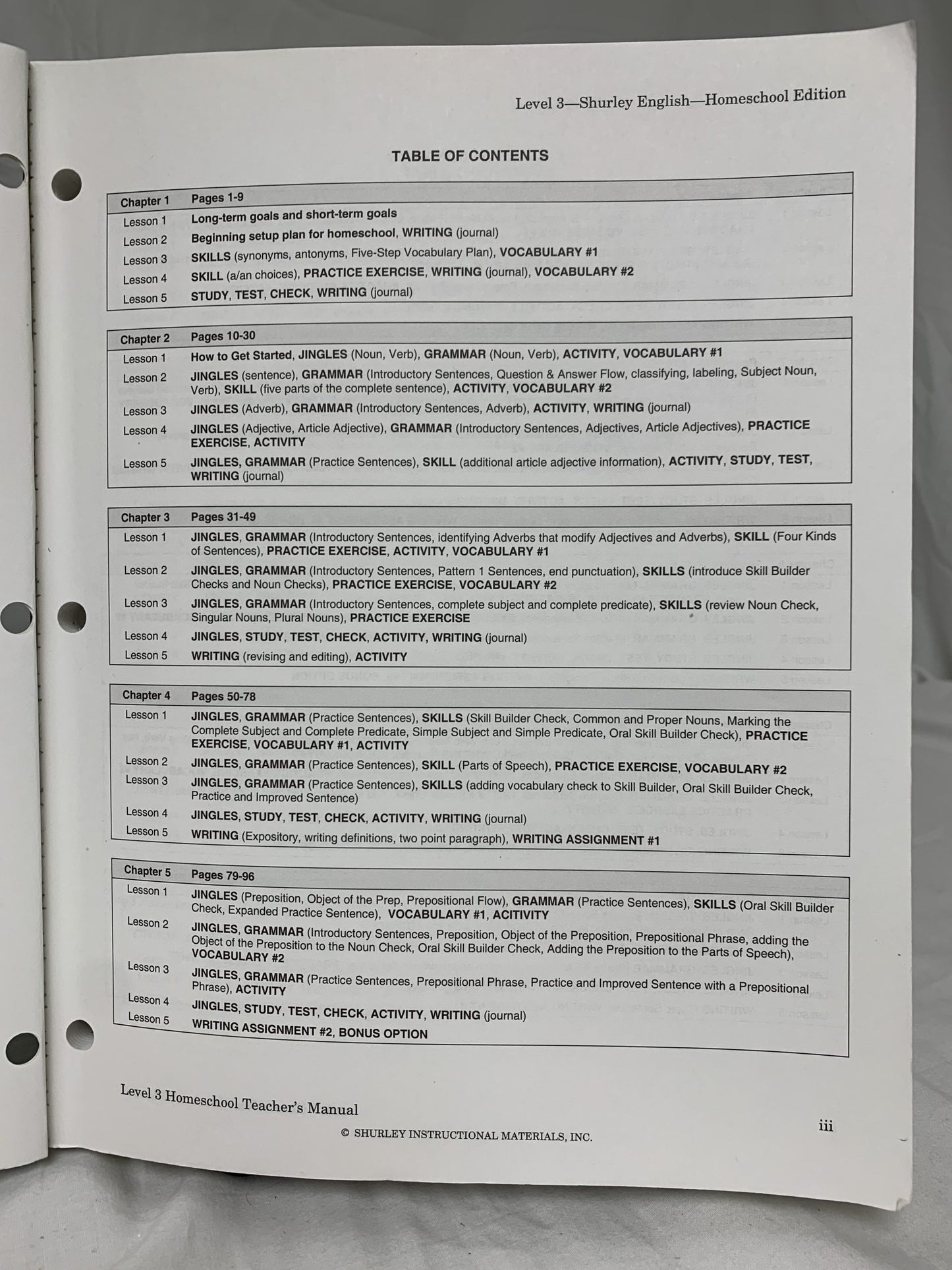 Shurley English Level 3 Teacher's Manual