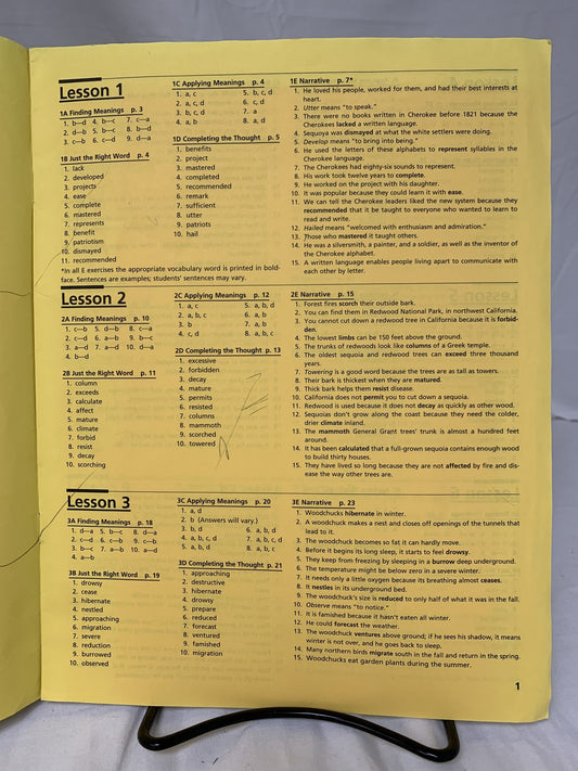 Wordly Wise 3000 Book 1 Teacher's Key