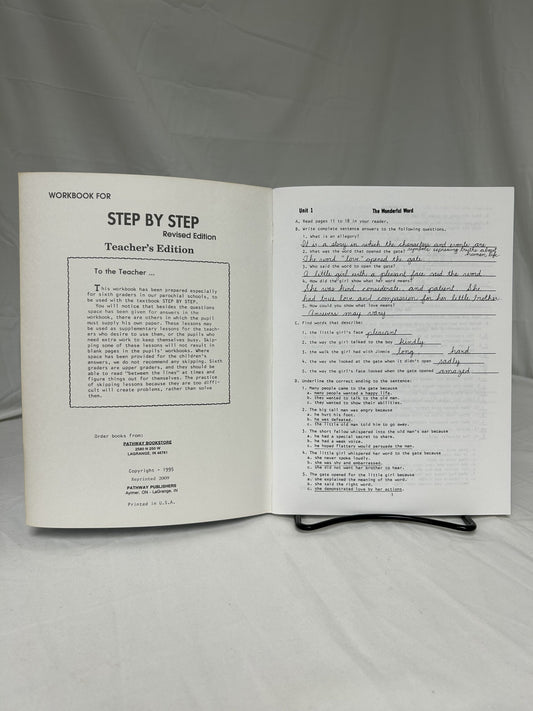 Workbook for Step by Step Revised Edition Teacher's Edition