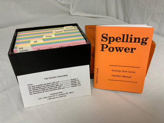 Spelling Power Activity Task Cards