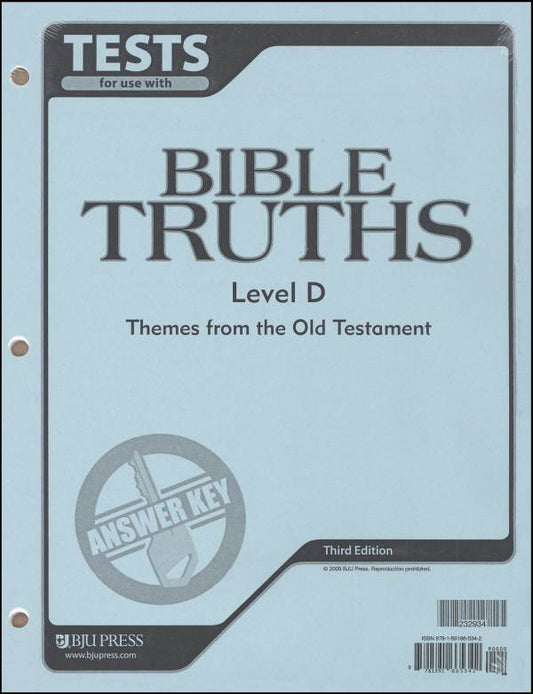 Bible Truths Level D Tests Answer Key (3rd ed.)