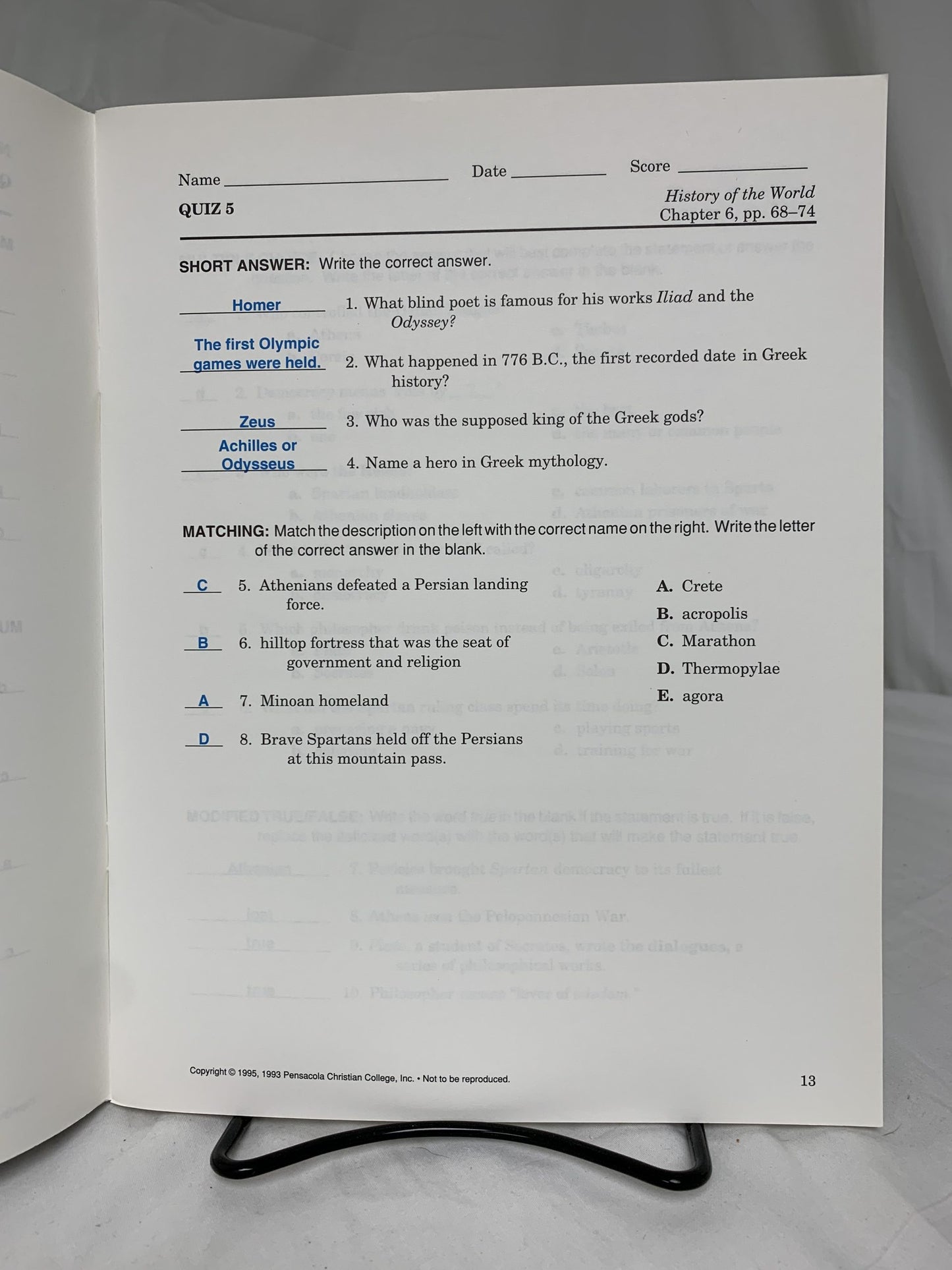 Abeka History of the World (2nd Ed.) Set of 2