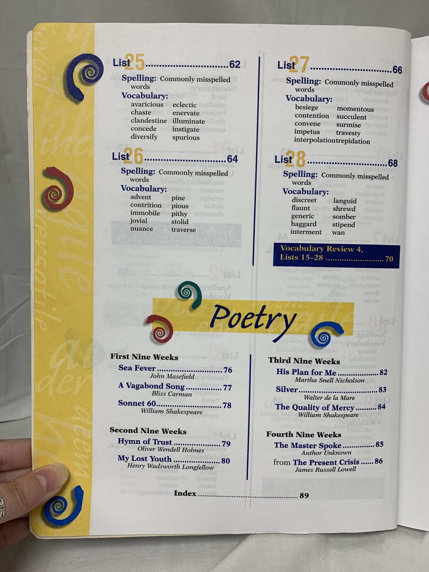 Abeka Vocabulary, Spelling, Poetry III (4th Ed.) Set of 2