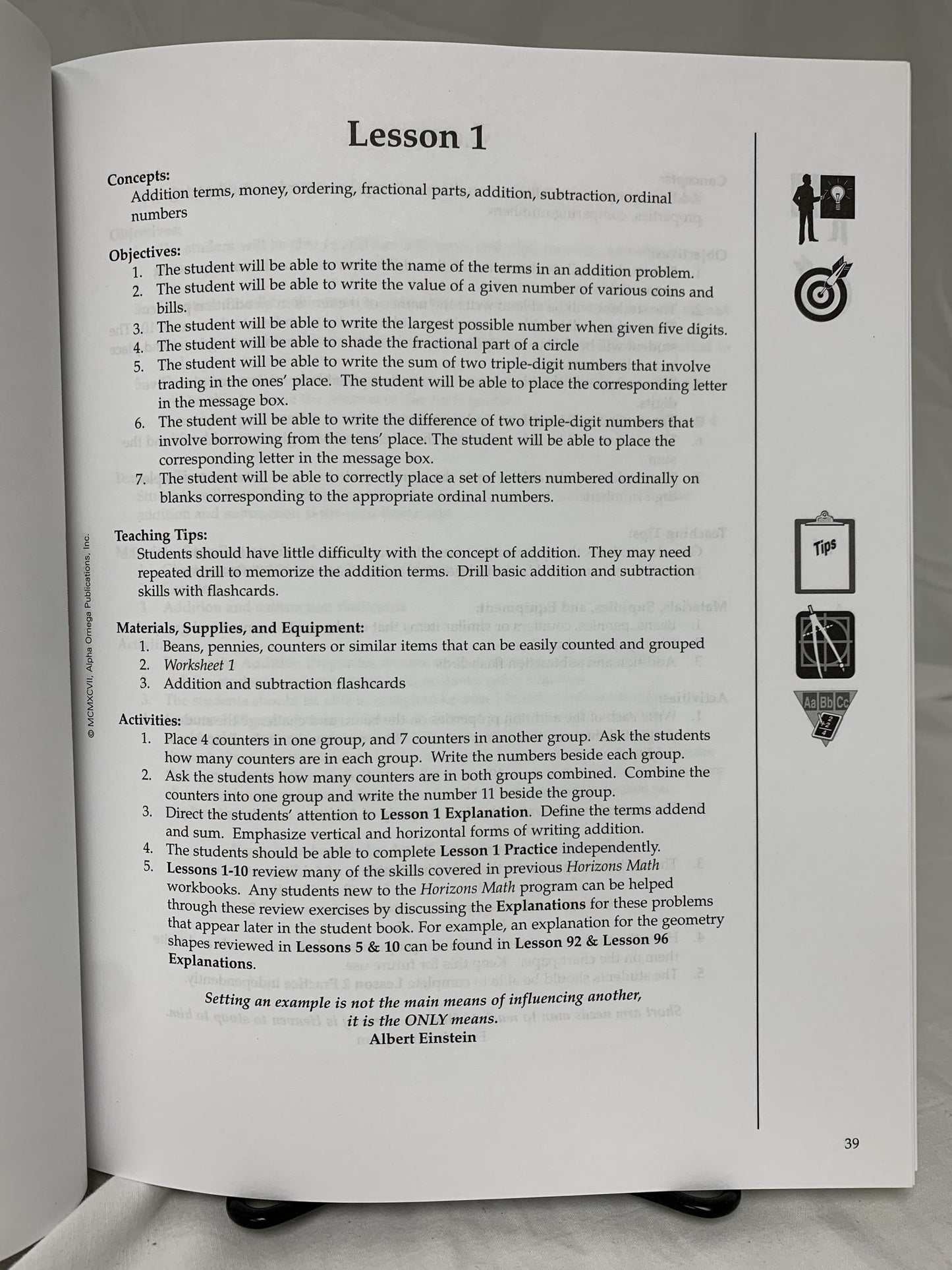 Horizons Math Teacher's Guide Grade 4