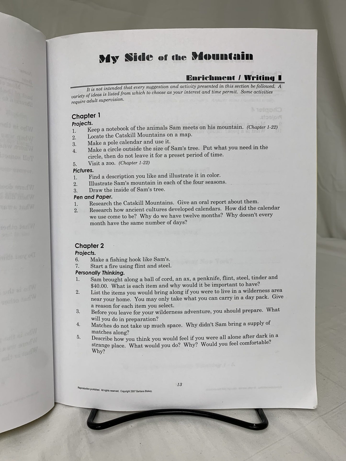 My Side of the Mountain Study Guide