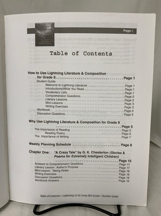 Lightning Lit & Comp: 8th Grade (2nd Ed.) Teacher Guide
