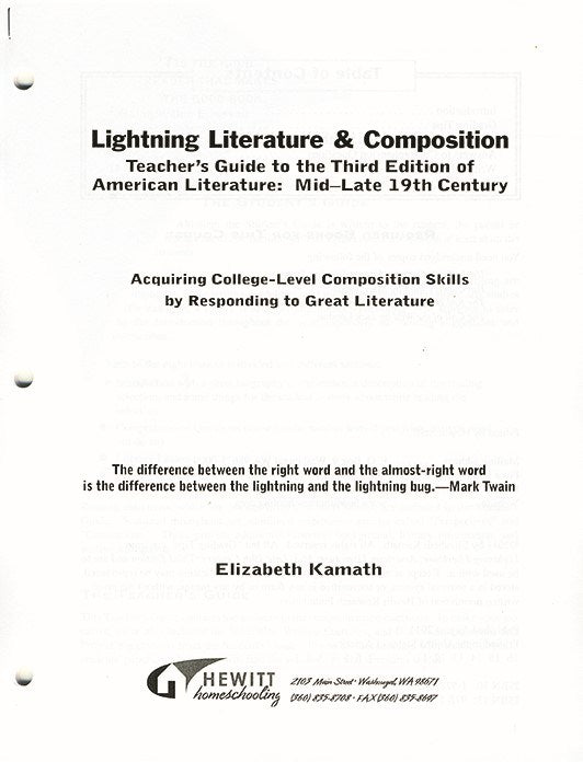 Lightning Lit — American Lit: Mid-Late 19th Century Teacher Guide