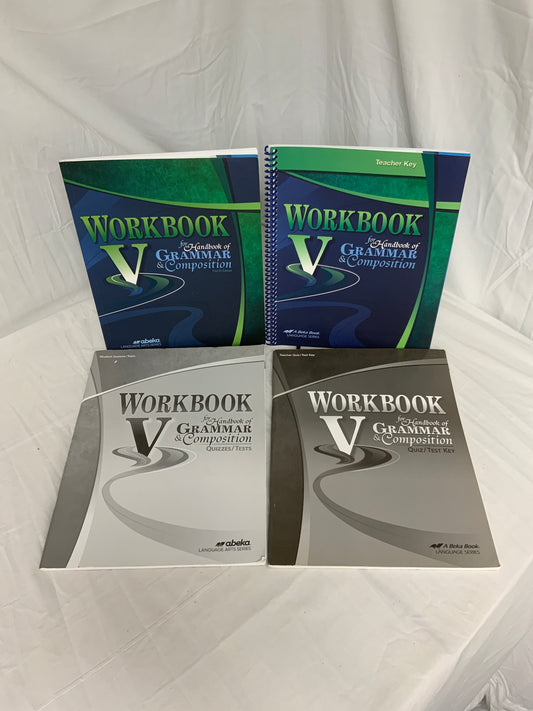 Abeka Workbook V for Handbook of Grammar & Composition (4th Ed.) Set of 4