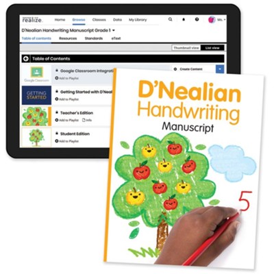 D'Nealian Handwriting Homeschool Bundle Grade 1 (2022 Edition; Student & Savvas Realize 1-Year Access)