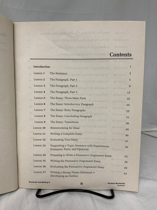 Saxon Grammar & Writing 5 (2nd Ed.) Student Workbook