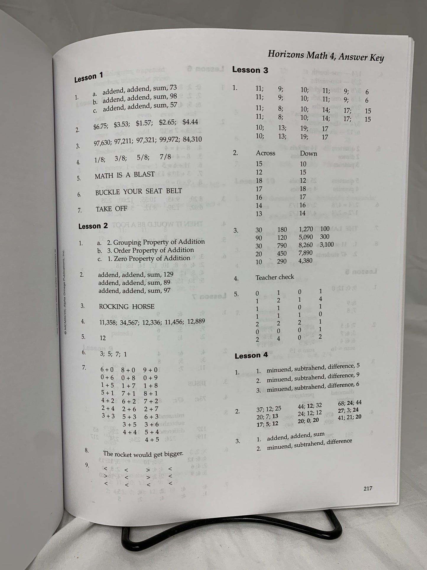 Horizons Math Teacher's Guide Grade 4