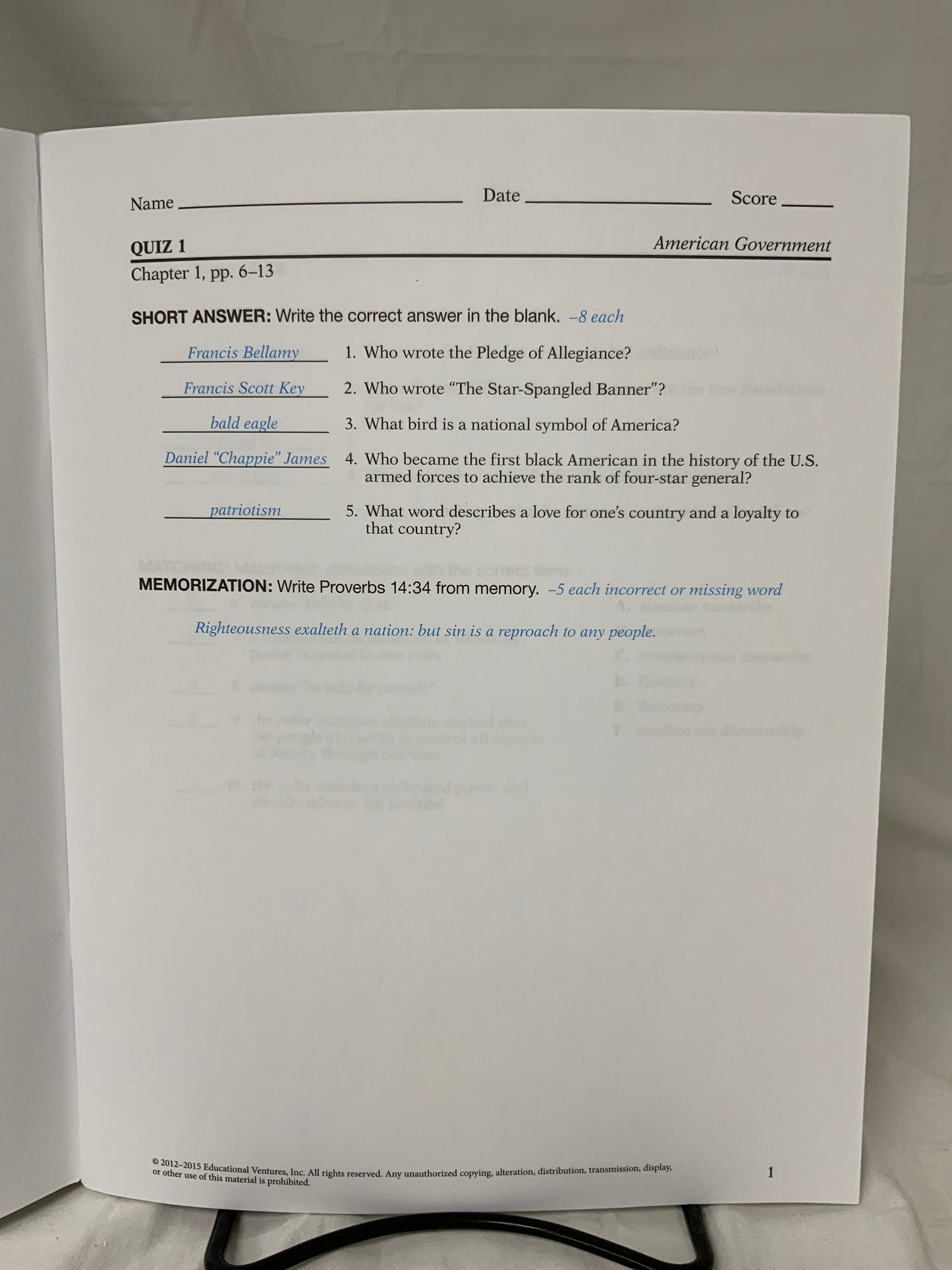 Abeka American Government (3rd Ed.) Set of 4