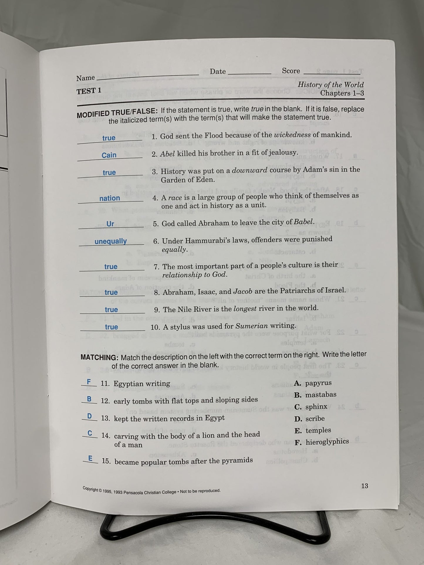 Abeka History of the World (2nd Ed.) Set of 2