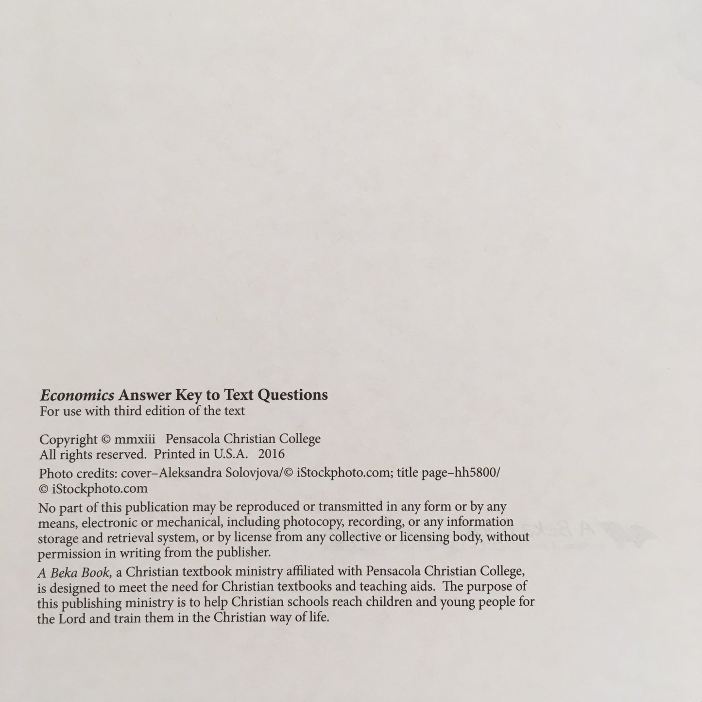 Economics - set of 3 (A Beka)