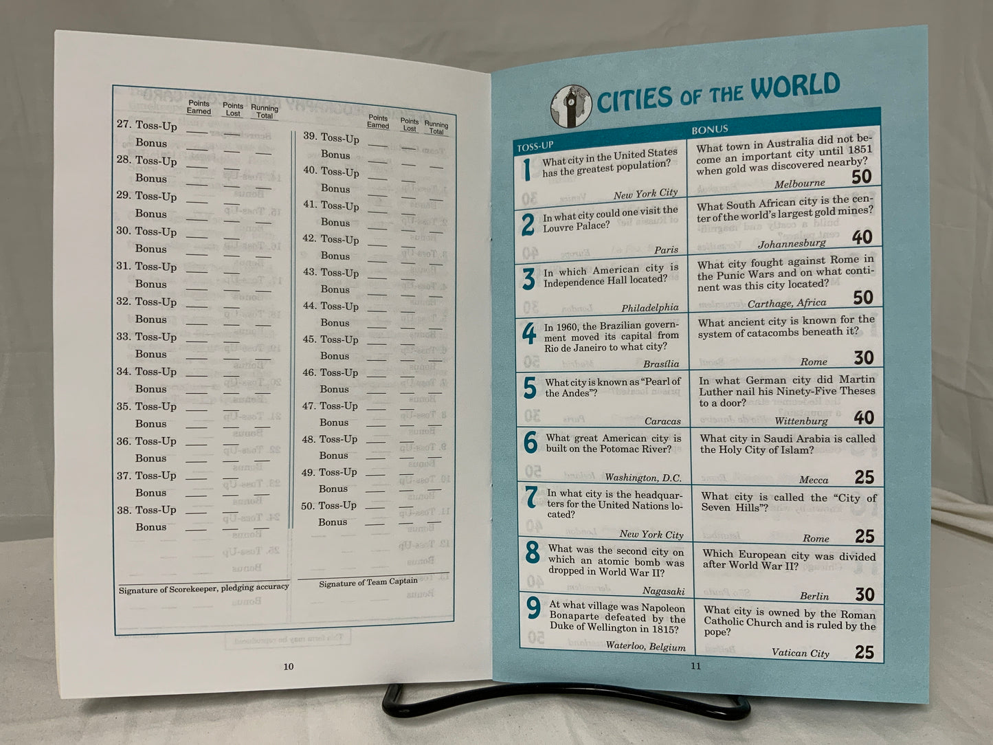 Abeka Geography Bowl Quiz Team Book (2nd Ed.)