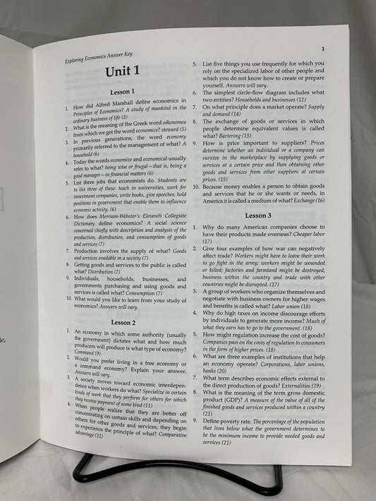 Exploring Economics (2016) Answer Key