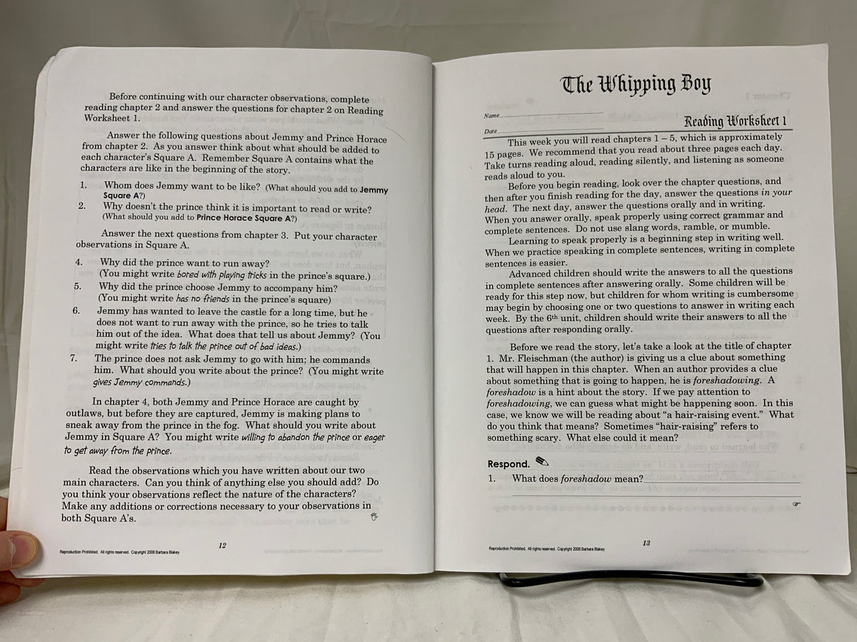 The Whipping Boy Total Language Plus Study Guide