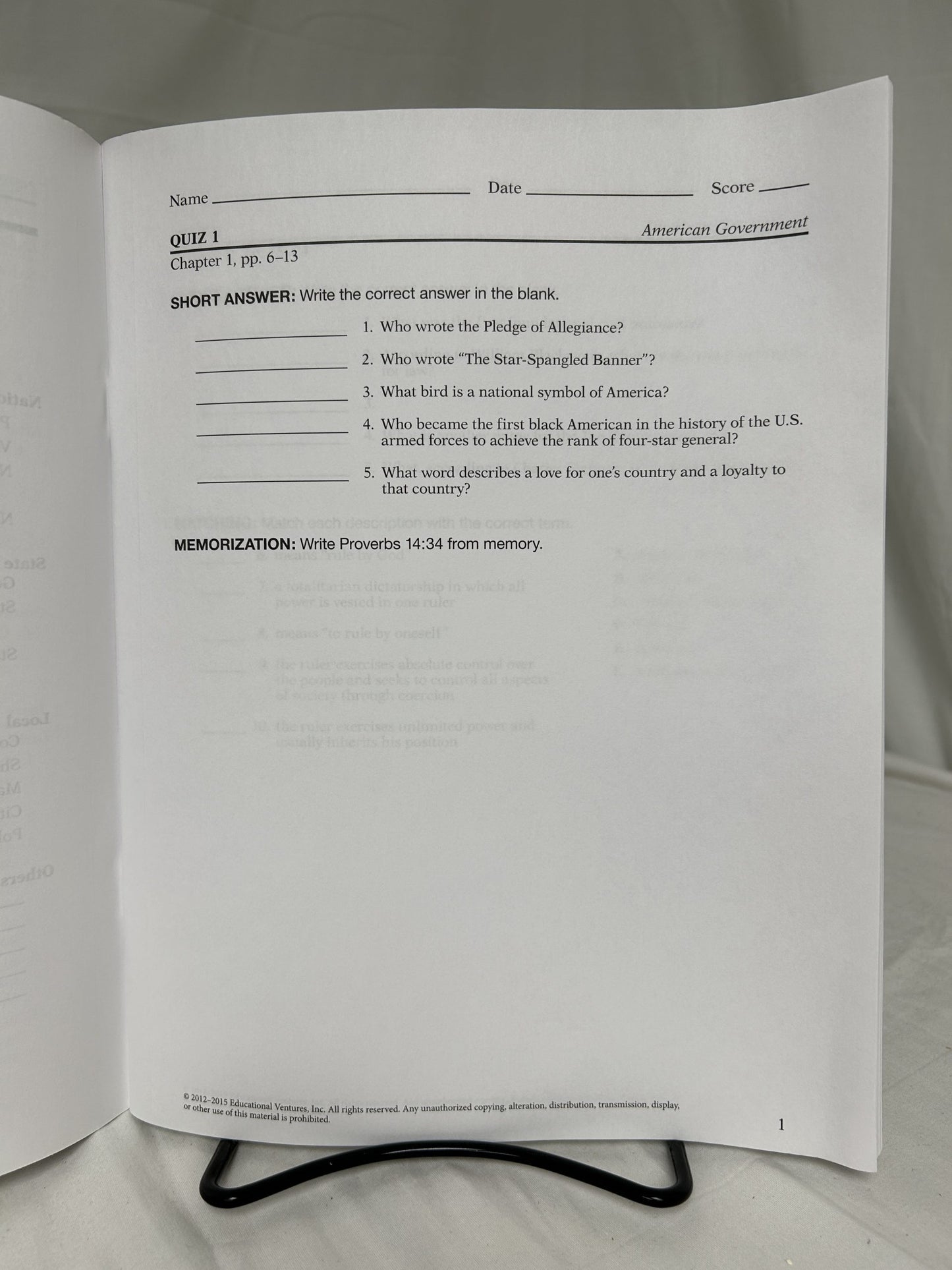 Abeka American Government (3rd Ed.) Set of 4