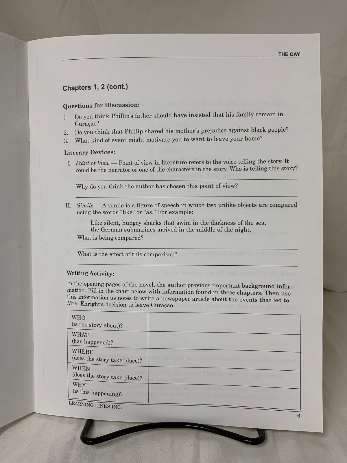 The Cay Novel-Ties Study Guide