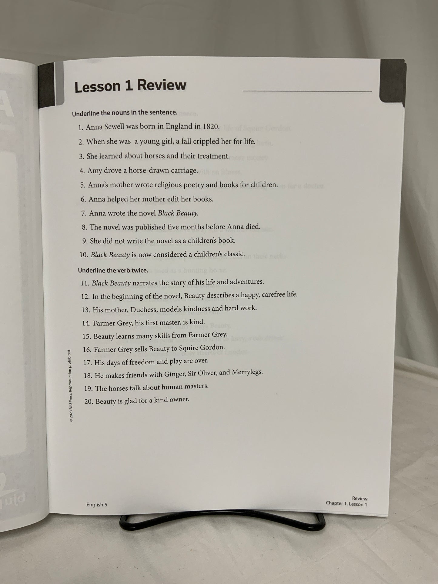 BJU English 5 (3rd Ed.) Assessments