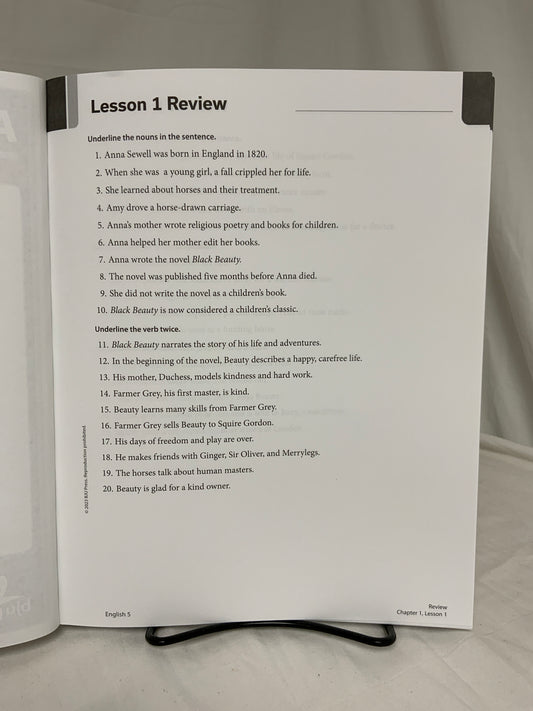 BJU English 5 (3rd Ed.) Assessments